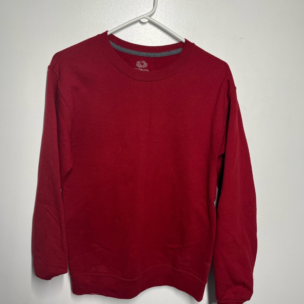 Red crew neck sweater